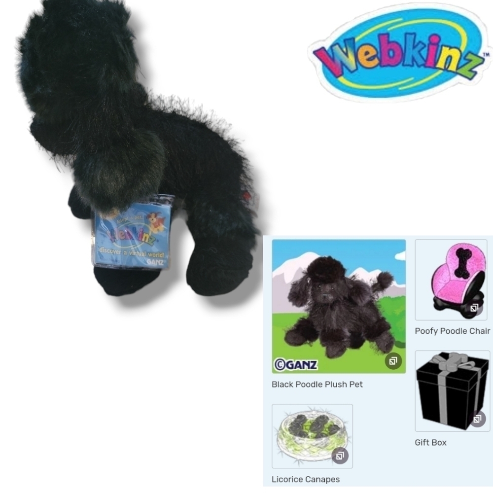 GANZ WEBKINZ New with Codes/Tags 4 Poodle Lot Pink/ Black/ 2 White (1 Lil Kinz) - Picture 9 of 10